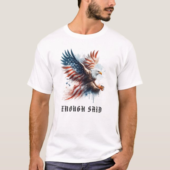 *~* AP16 USA Detailed American Flag Bald EAGLE T-Shirt (Front)