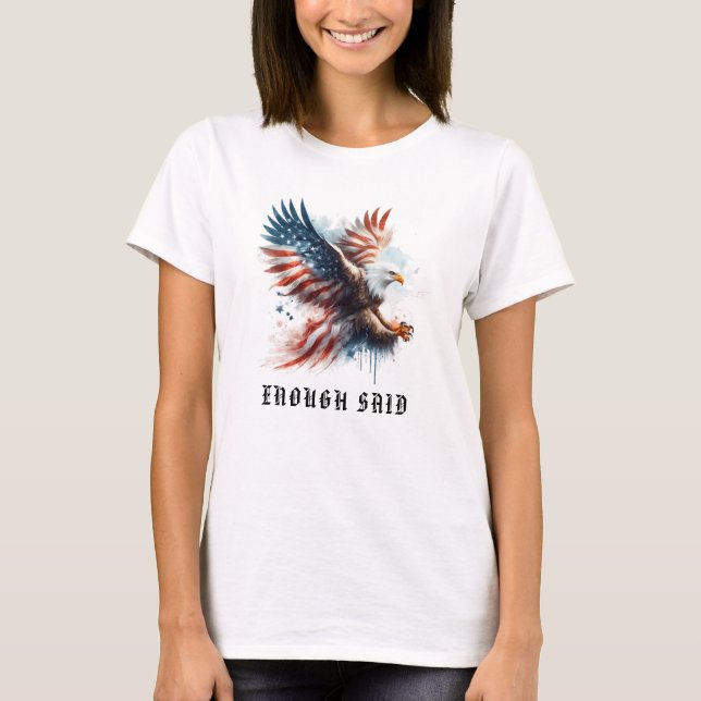 *~* AP16 USA Detailed American Flag Bald EAGLE T-Shirt (Front)