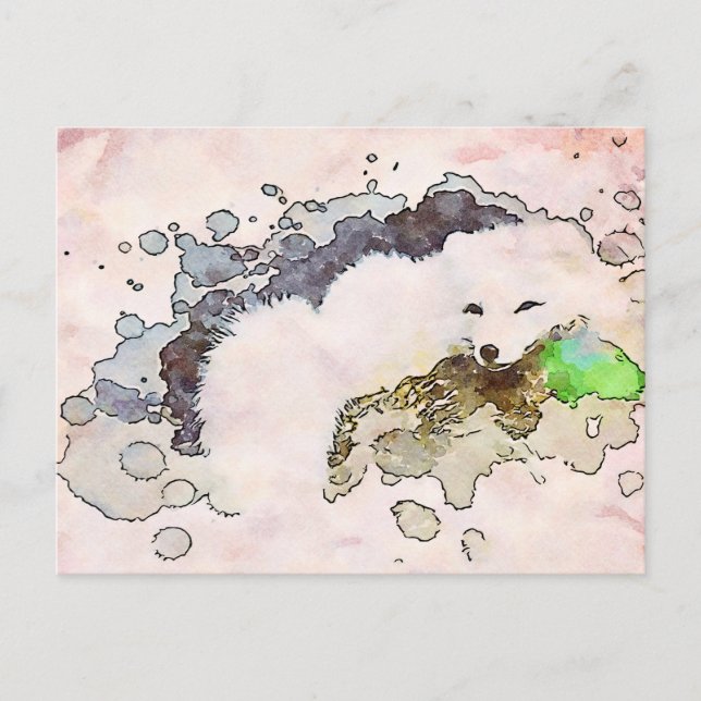 *~* AP18 Snow Arctic White Polar Fox Wildlife Postcard (Front)