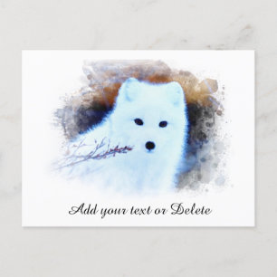 *~* AP18 Trwig Snow Fox White Fox Arctic Polar Postcard