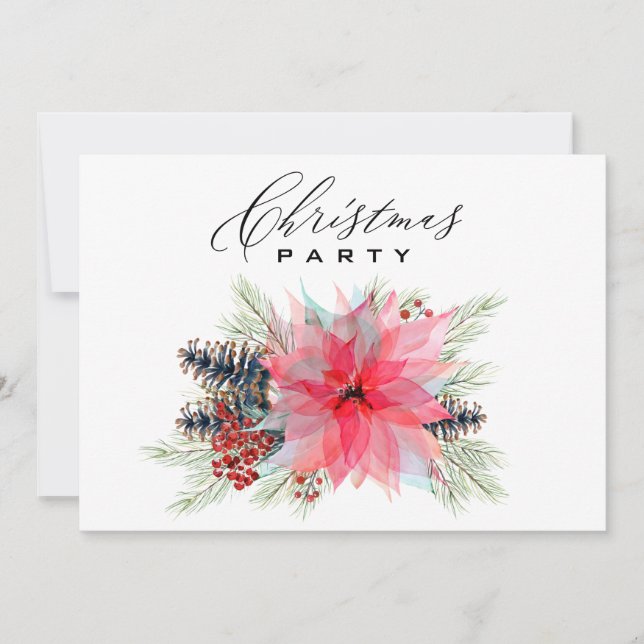 * AP20 Family Corporate Poinsettia Christmas Party Invitation (Front)