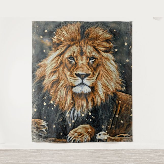 *~* AP23 Artistic Celestial  BOLD LION Wall Tapestry (Front)