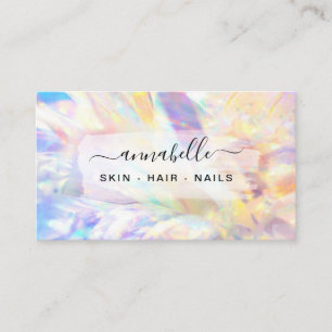 *~* AP26 OPAL Prism Rainbow Crystal Ethereal QR Business Card