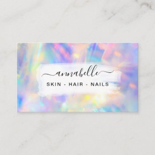 *~* AP26 OPAL Prism Rainbow QR . Crystal Ethereal Business Card