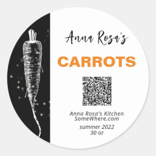 *~* AP30 CARROT - DEHYDRATED CANNING FREEZE QR CL CLASSIC ROUND STICKER