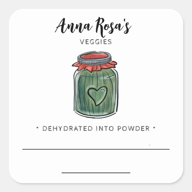 * AP30 Dehydrated Fruits Blank Jar Labels Green (Front)