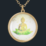*~* AP33 Green Buddha Botanical Floral Lotus Gold Plated Necklace<br><div class="desc">(( search id AP33 for similar designs )) Simple and Minimal Abstract Boho Zen Watercolor soft with GOLD areas. There are options in shape and metal plating colours in Silver Plate and Gold Plate. * Energetically Enhanced Bohemian Botanical Garland / Bouquet Floral / Flowers Pastel Modern Popular softly Colourful Zen...</div>