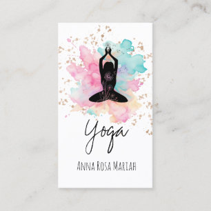 *~* AP33 Rainbow Chakra Spiritual Glitter Yoga Business Card