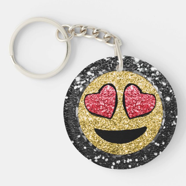 *~* AP40 Heart Shaped Eyes Emoji Key Ring (Front)