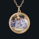 *~* AP42 FAMILY Photo Picture Image Glitter Gold Plated Necklace<br><div class="desc">ROUND NECKLACE / PENDANT (search id AP42 for similar designs on various products ) * Energetically Enhanced remembrance Keepsake memories memory family. Family Photo / Family Photograph. Upload your family picture. Right now the text reads "FAMILY" A text area is available. Personalise Customise the font colour , font size actual...</div>