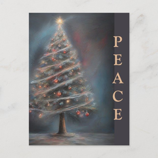 *~* AP44 Vintage Soft  Chalk ChristmasTree PHOTO  Holiday Postcard (Front)