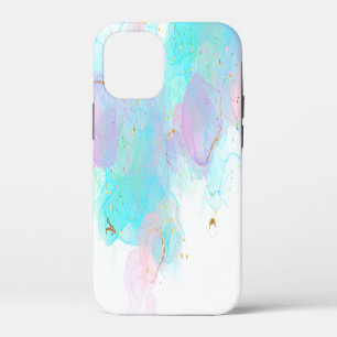 *~* AP46 Ink Pastel Gold Glitter Abstract iPhone 12 Mini Case