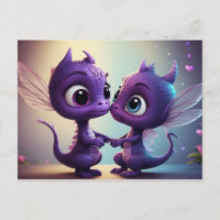 *~* AP48 PHOTO Invite Dragon Dino Cartoon Postcard