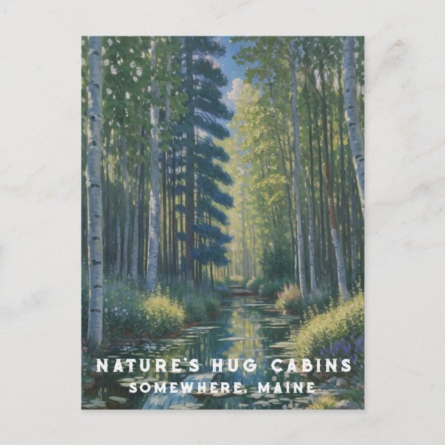 *~* AP49 Nature Maine Forest Woods Water Lilies Postcard (Front)