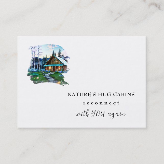 *~* AP49  Rustic Cabin QR Summer Spring  Business Card (Front)