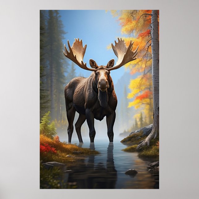 *~* AP49 Strong MOOSE Stream Nature Forest  Poster (Front)