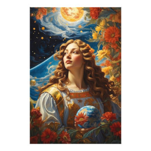 *~* AP50 Fantasy Universe Cosmic Goddess Flower  Photo Print