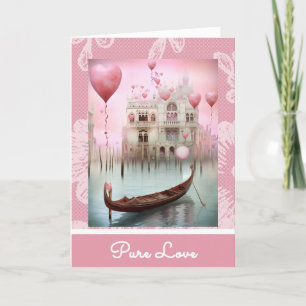 *~*  AP51 4  Love Boat Hearts Romantic Valentine Holiday Card