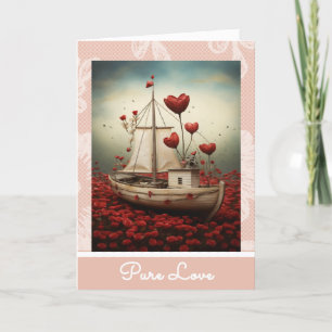 *~* AP51  Love Boat  16 Hearts Romantic Valentine  Holiday Card