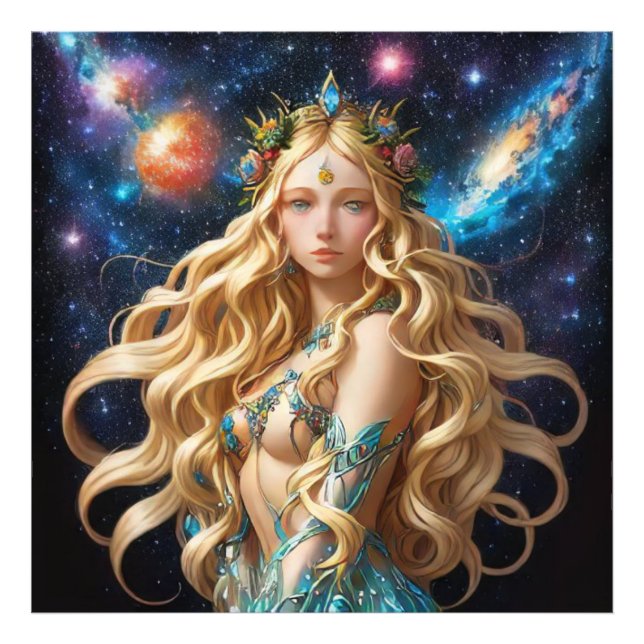 *~* AP58 CELESTIAL Galactic Women Fantasy Galaxy Photo Print (Front)