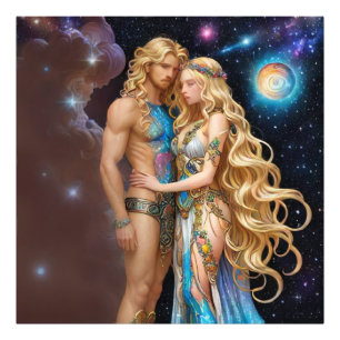 *~* AP58 Cosmic Couple Fantasy Romantic Galaxy Photo Print