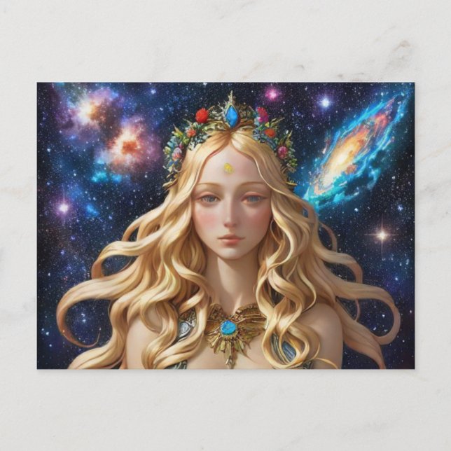 *~* AP58 Cosmic Women Fantasy Jewels Galaxy Holiday Postcard (Front)