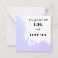 *~ AP62 Kindness LOVE SELF Lavender Note Card