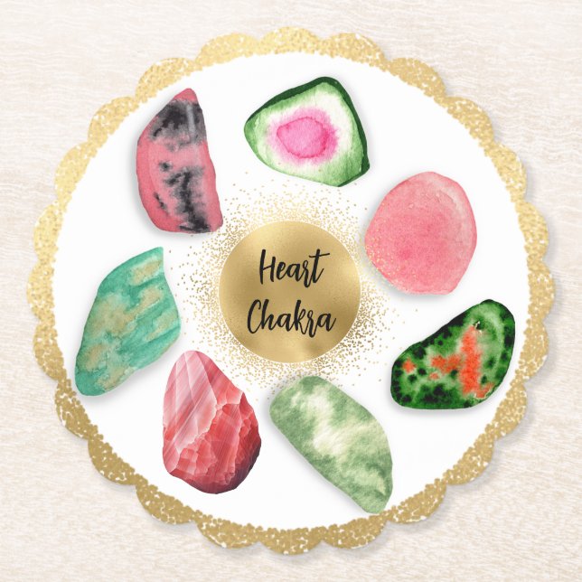 *~* AP64 Emoto Water Heart Chakra Paper Coaster (Front)