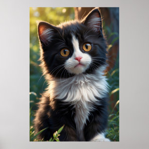 *~* AP68 2:3 Cat Feline Kitten Kitty Black Sweet Poster