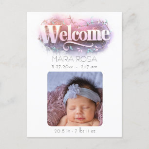 *~* AP79 Baby Newborn Birth Announcement PHOTO Postcard
