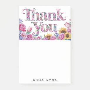 *~* AP85 Flowers Thank You Gratitude + Manifesting Post-it Notes