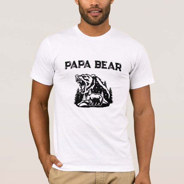 *~* AP86 Roaring PAPA BEAR Stars Father's Day T-Shirt (Front)