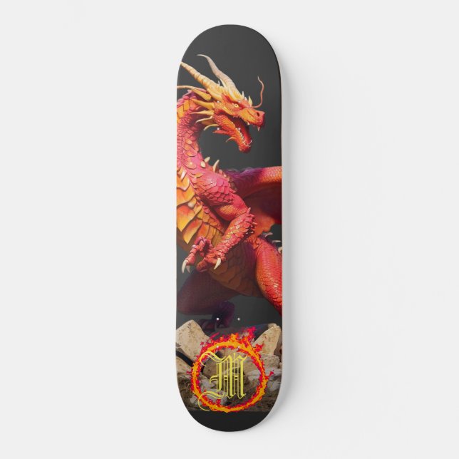 *~*  AP88 Ring of Fire Elemental Dragon Fierce Skateboard (Front)