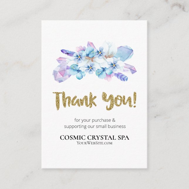 *~* AP8 LOGO COSMIC CRYSTAL Review THANK YOU QR Enclosure Card (Front)