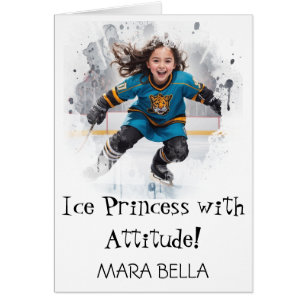 *~* AP94 Cute 13 Hockey Girl  Personalize Birthday