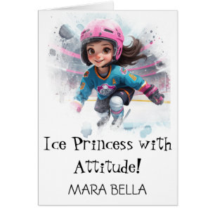 *~* AP94 Cute 4 Hockey Girl  Personalise Birthday