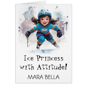 *~* AP94 Cute 6 Hockey Girl  Personalize Birthday