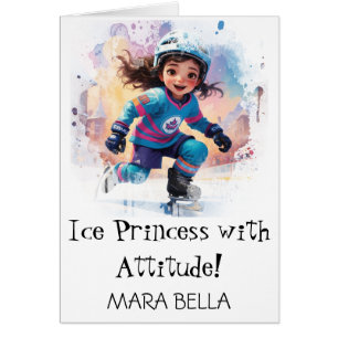 *~* AP94 Cute Hockey Girl 17 Personalize Birthday