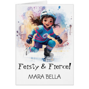 *~* AP94  Cute Hockey Girl 17 Personalize Birthday