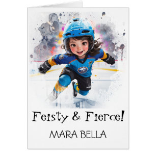 *~* AP94 Cute Hockey Girl 18 Personalize Birthday