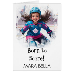 *~* AP94 Cute Hockey Girl 21 Personalize Birthday