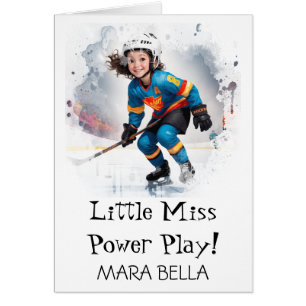 *~* AP94 Cute Hockey Girl 9 Personalize Birthday