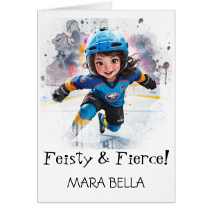 *~* AP94 Cute Hocky Girl 1 Personalise Birthday
