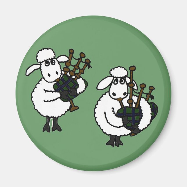 AP- Awesome Sheep Playing Bagpipes Magnet (Front)