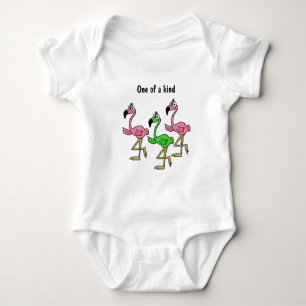 AP- Pink and Green Flamingos Baby Outfit Bodysuit
