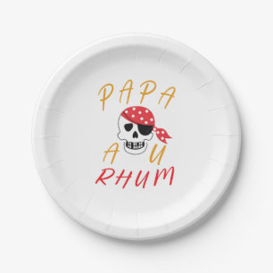 apa Au Rhum Drinker Funny Humour Paper Plate