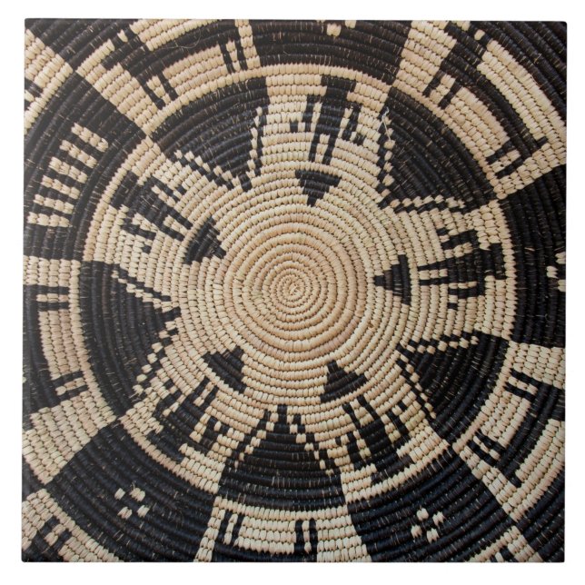 Apache Basket Weaving Art Ceramic Tile (Front)