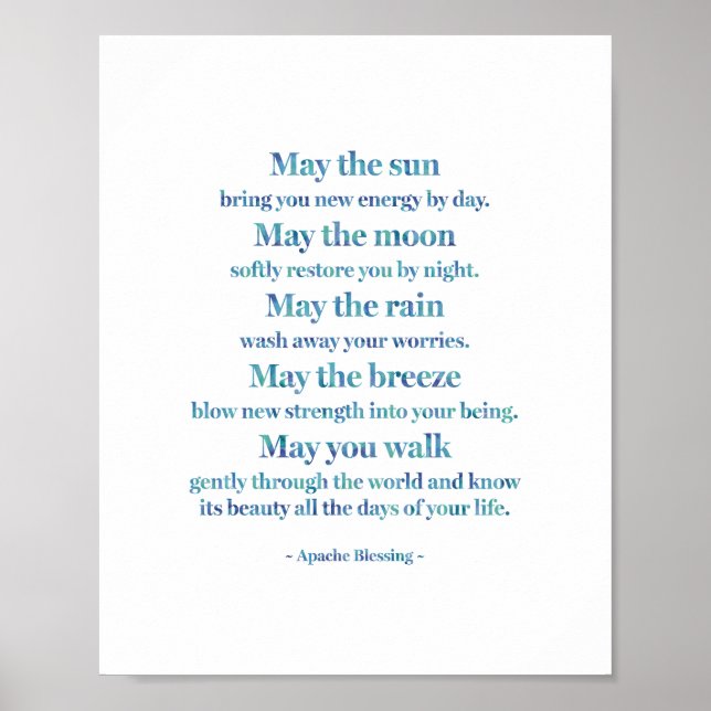 Apache Blessing in Watercolor Wash  Poster (Front)