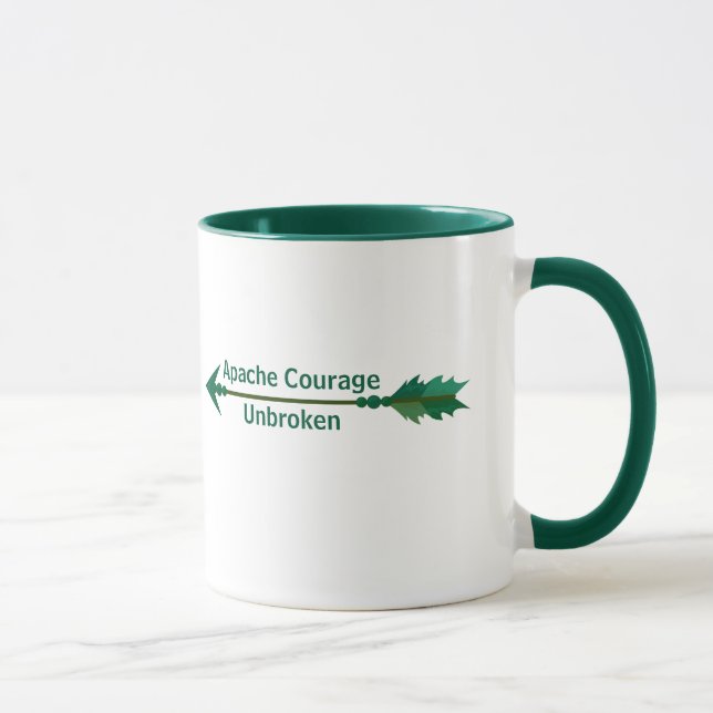 Apache Courage Unbroken Green Arrow Coffee Mug (Right)