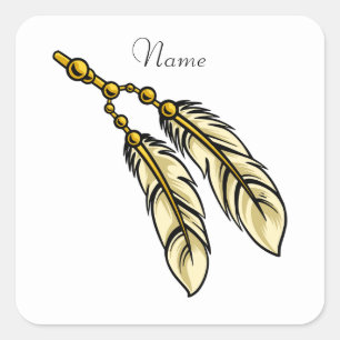 Apache Feathers Thunder_Cove Square Sticker